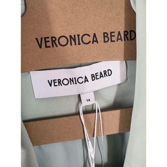 Veronica Beard Mint Green Double-Breasted Vest – Sleeveless Blazer Jacket - Picture 3 of 6